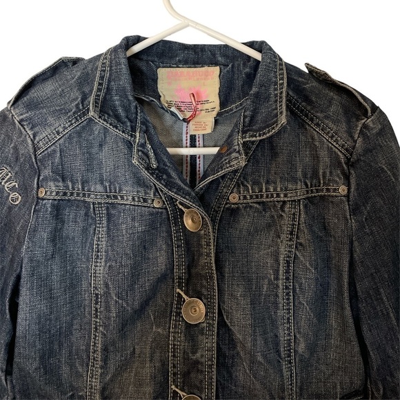 Vintage Y2K Parasuco Medium Wash Denim Jean Jacket Medium - Picture 3 of 8